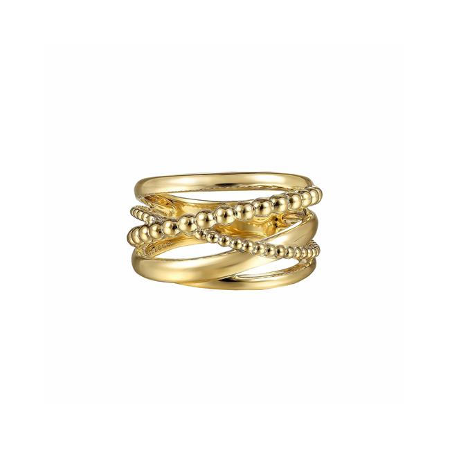 Gabriel & Co 14k Yellow Gold Bead Ring
