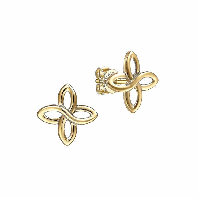 Gabriel & Co 14k Yellow Gold Quatrefoil Stud Earring