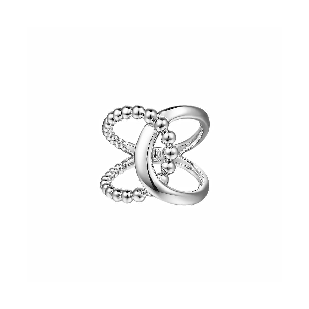 Gabriel & Co Bujukan Sterling Silver Interlocking Wide Band Ring