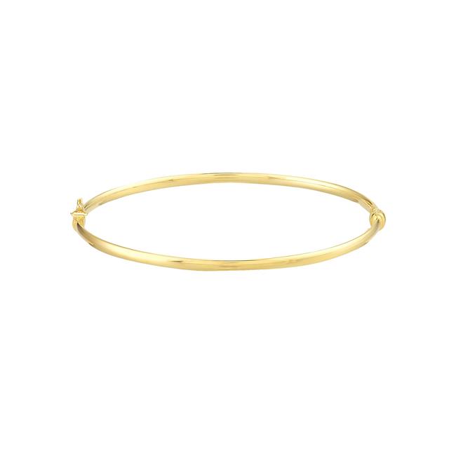 London Collection 14k Yellow Gold Plain Bangle 7.25"