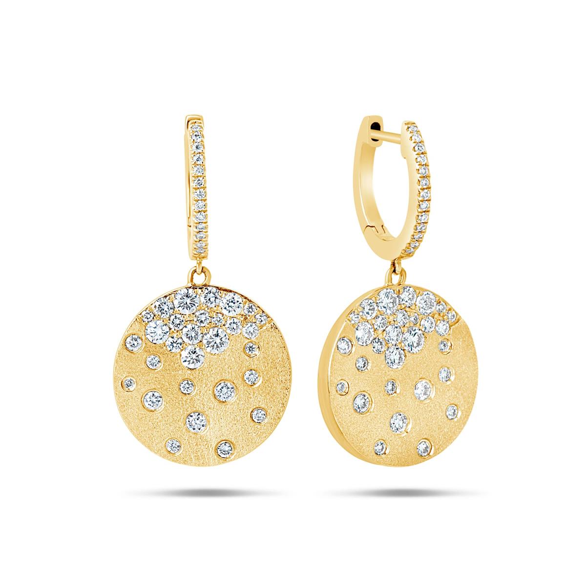 London Collection 14k Huggie Drop Diamond Earrings