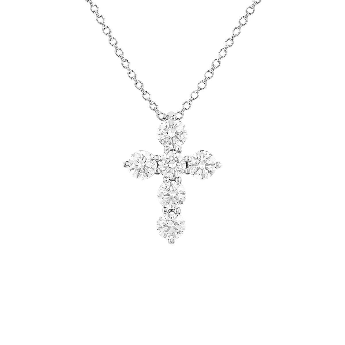 London Collection 14k Gold Diamond Cross Pendant Necklace 0.50cts