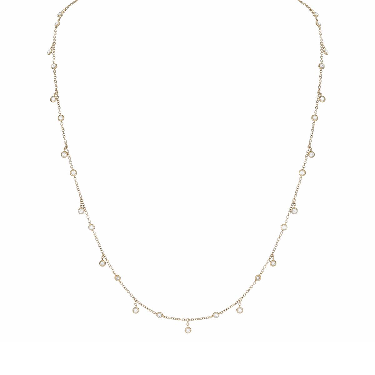 London Collection 18k Gold Diamonds By The Yard Necklace 37" 