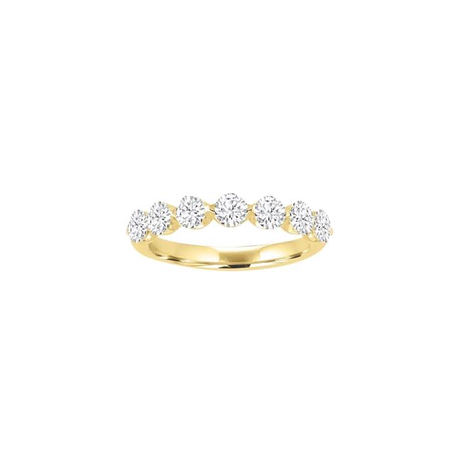 TWO by London 14k Yellow Gold 7 Stone Single Prong Band