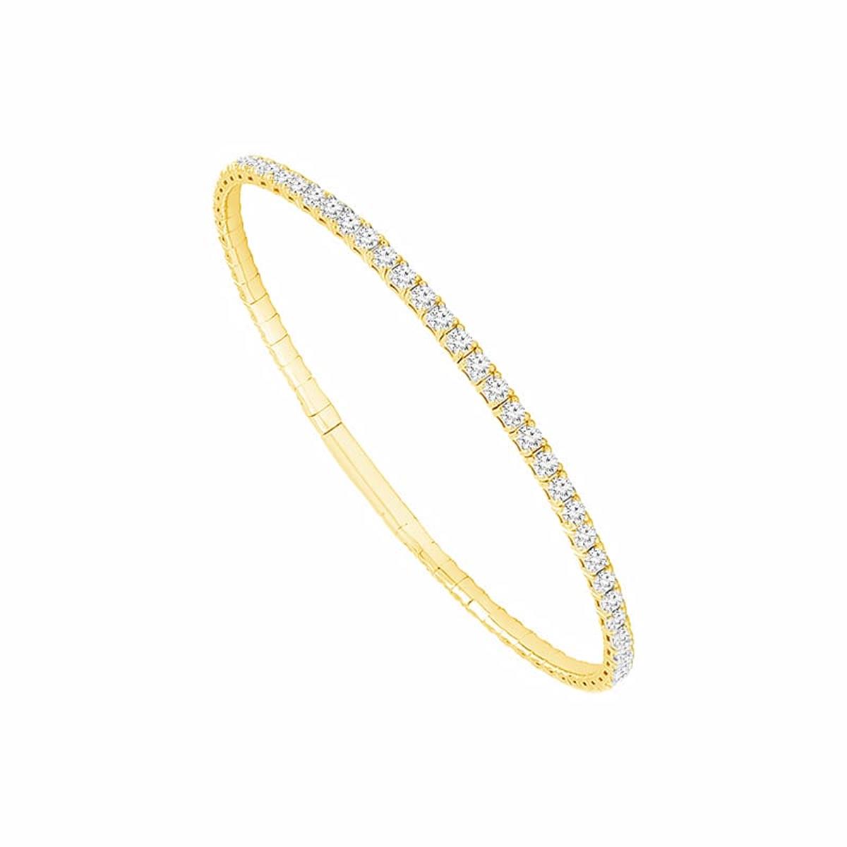 Flexie by London Yellow Gold Diamond Bangle Bracelet