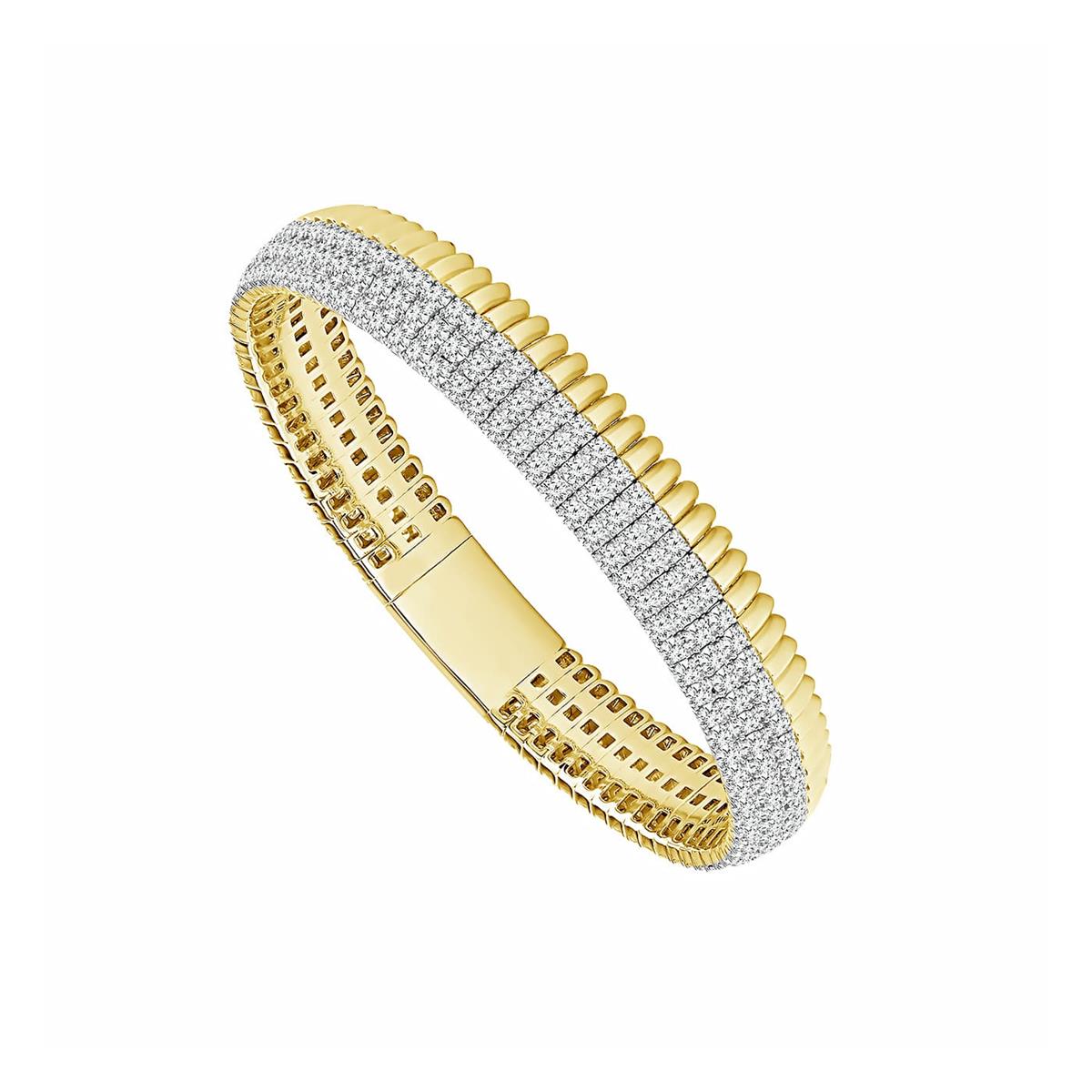 Flexie by London White and Yellow Gold Diamond Bracelet