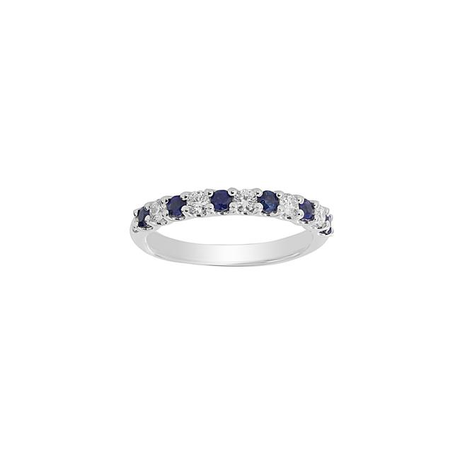 TWO by London 14k White Gold Blue Sapphire and Diamond Band