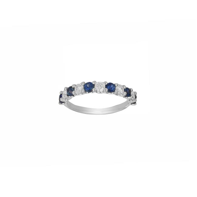 TWO by London 14k White Gold Blue Sapphire and Diamond Band