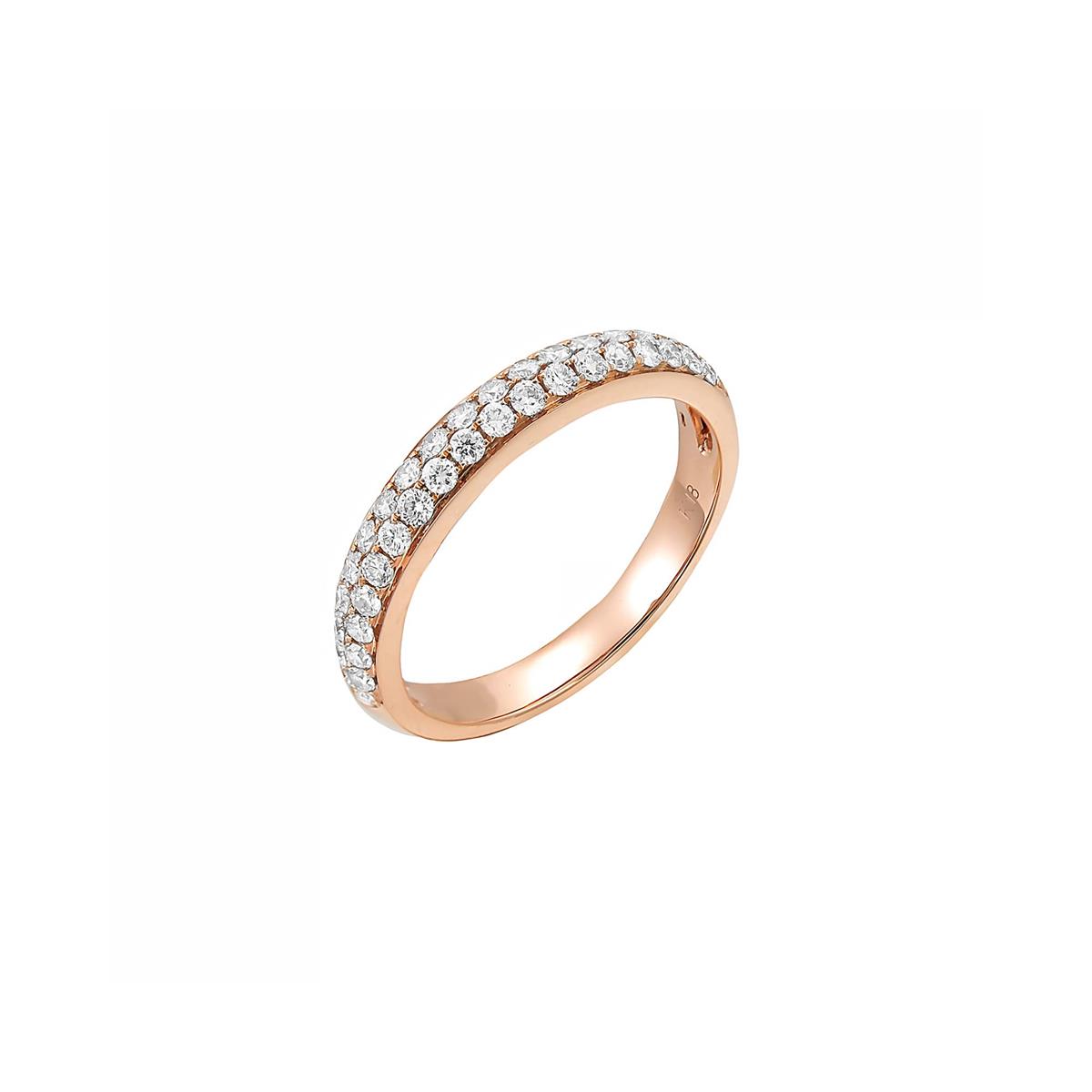 London Collection 18k Gold Two Row Diamond Ring