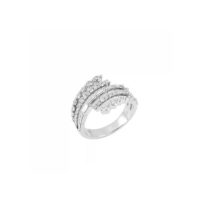 London Collection 18k White Gold Spiral Diamond Band
