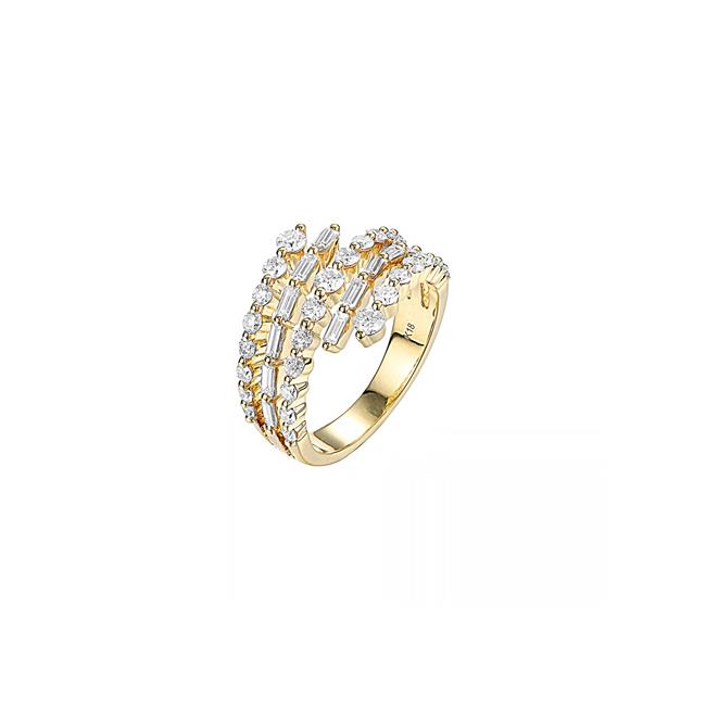 London Collection 18k Yellow Gold Spiral Diamond Band