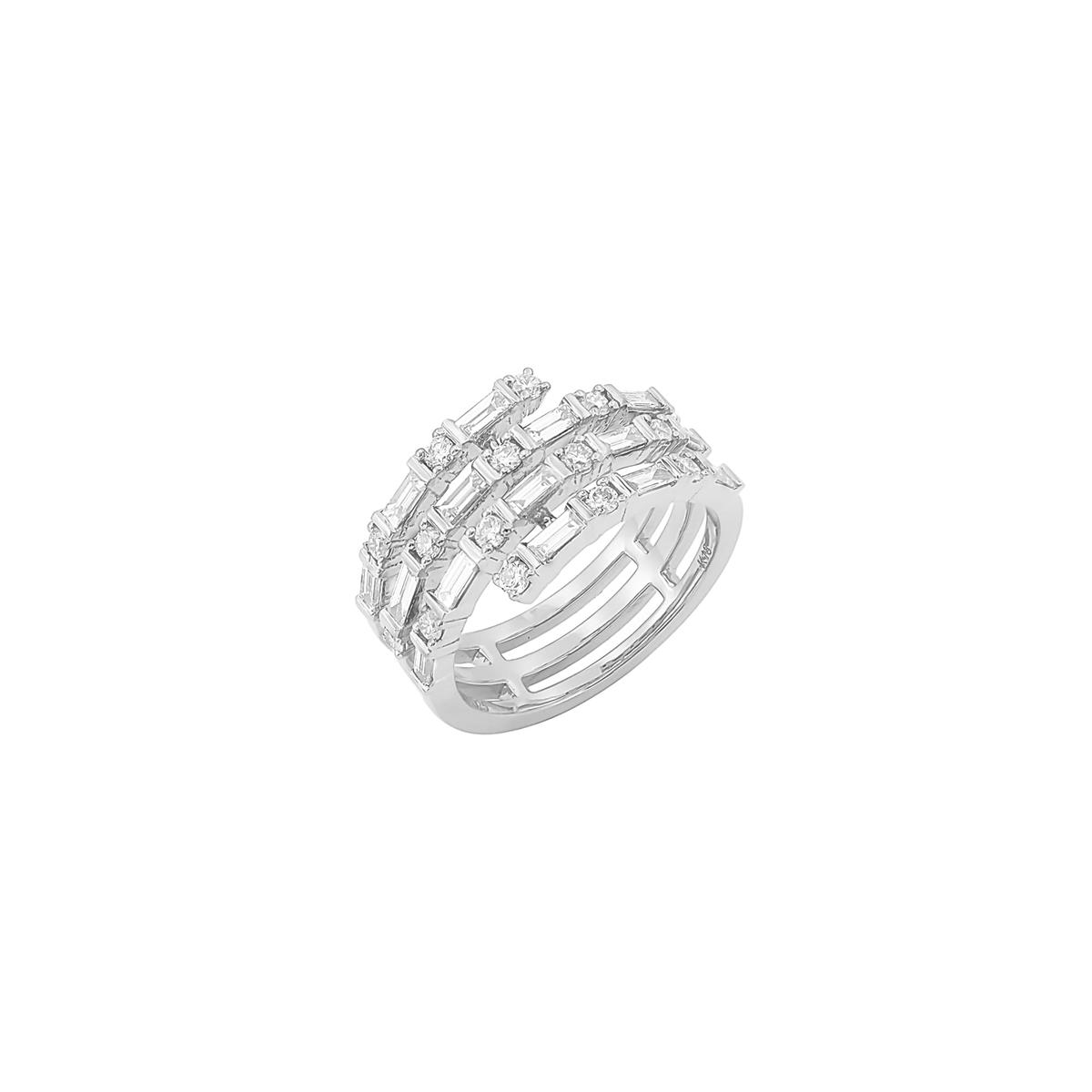 London Collection 18k Mix Shape Diamond Spiral Ring