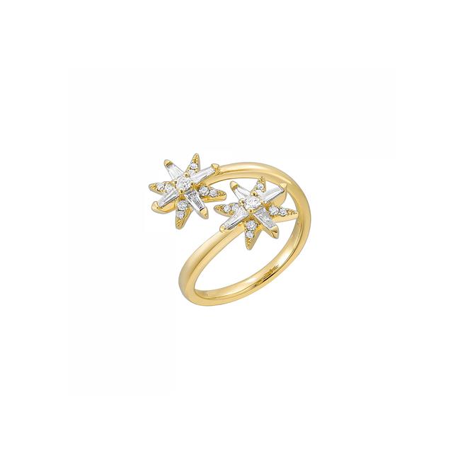 London Collection 18k Yellow Gold Two-Star Ring