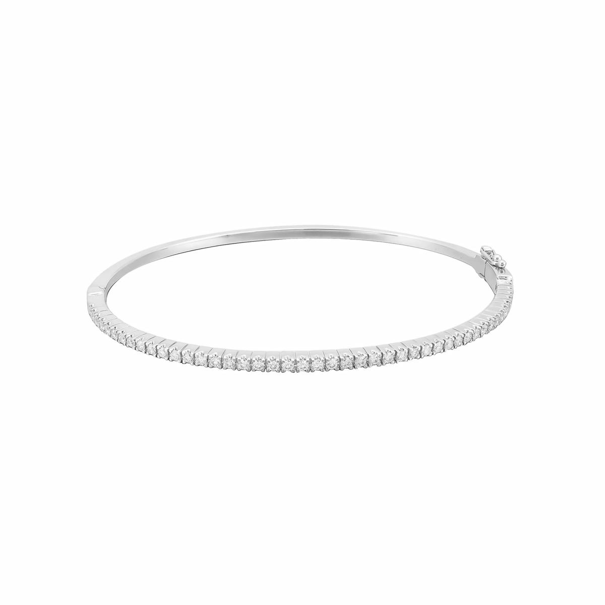 London Collection 18k Gold Half Diamond Bangle Bracelet