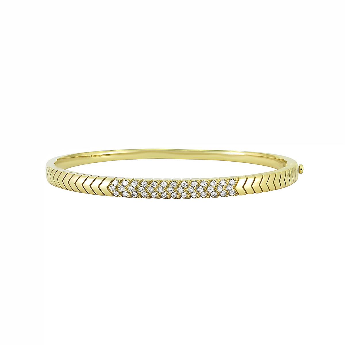 London Collection 18k Gold Diamond Chevron Bracelet
