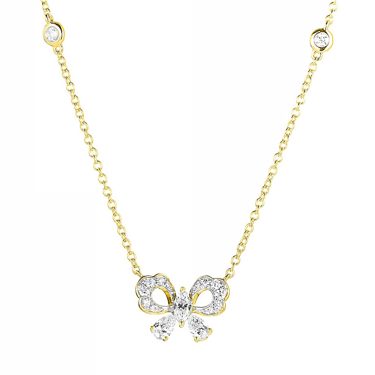London Collection 18k Yellow Gold Bow Necklace