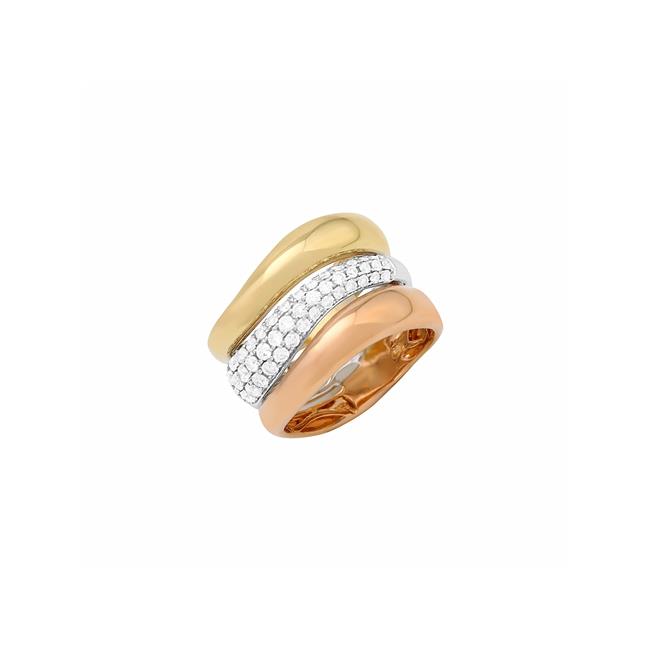 London Collection 14k Three Tone Diamond Ring