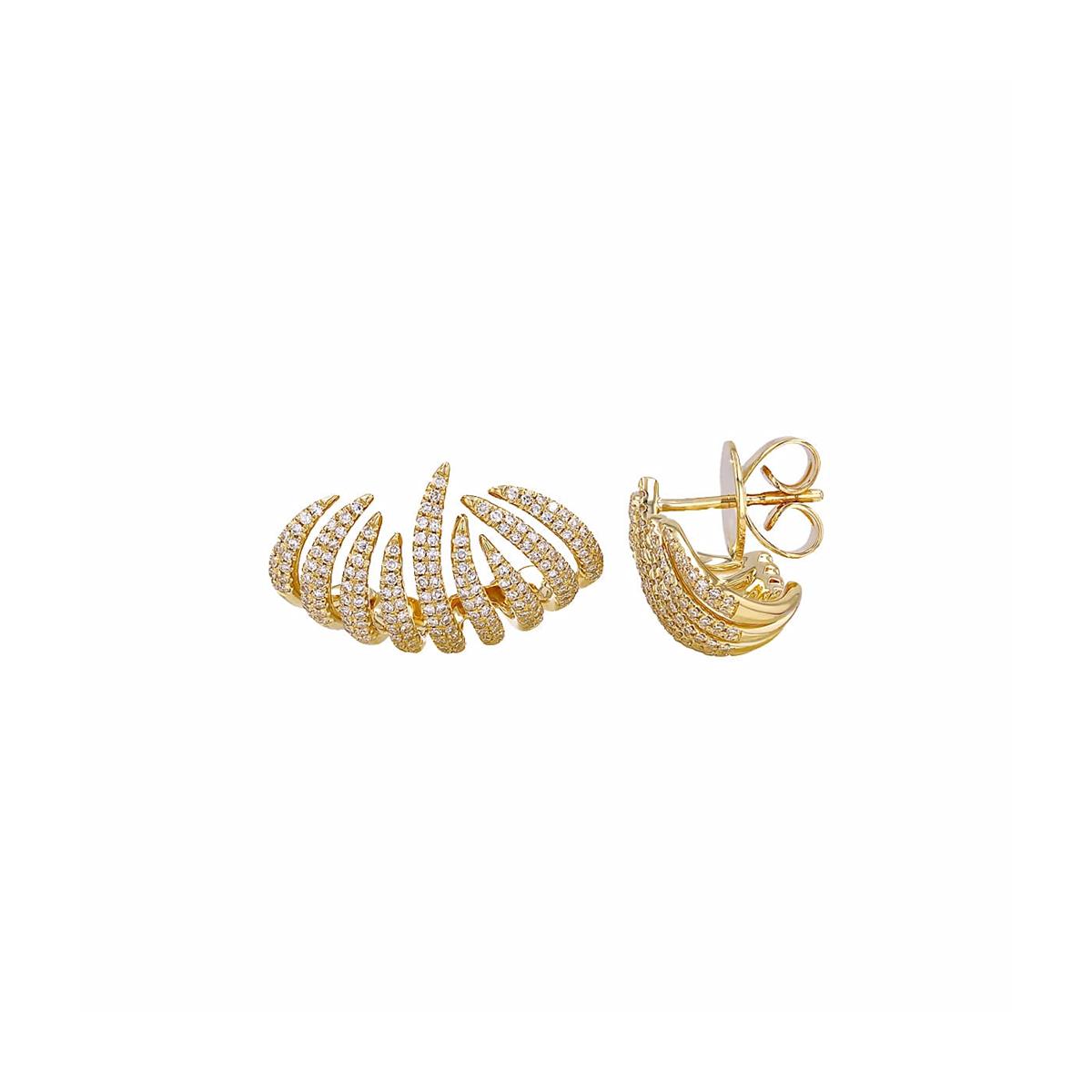 London Collection 14k Diamond Cuffed Earrings