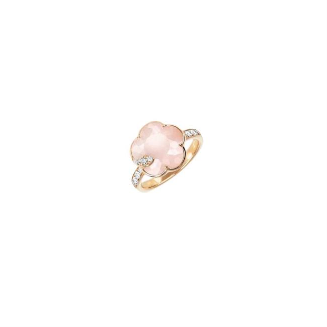 Pasquale Bruni Lunaire 18k Rose Gold Diamond Pink Chalcedony Ring
