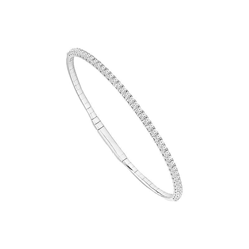 Flexie by London White Gold Diamond Bangle Bracelet