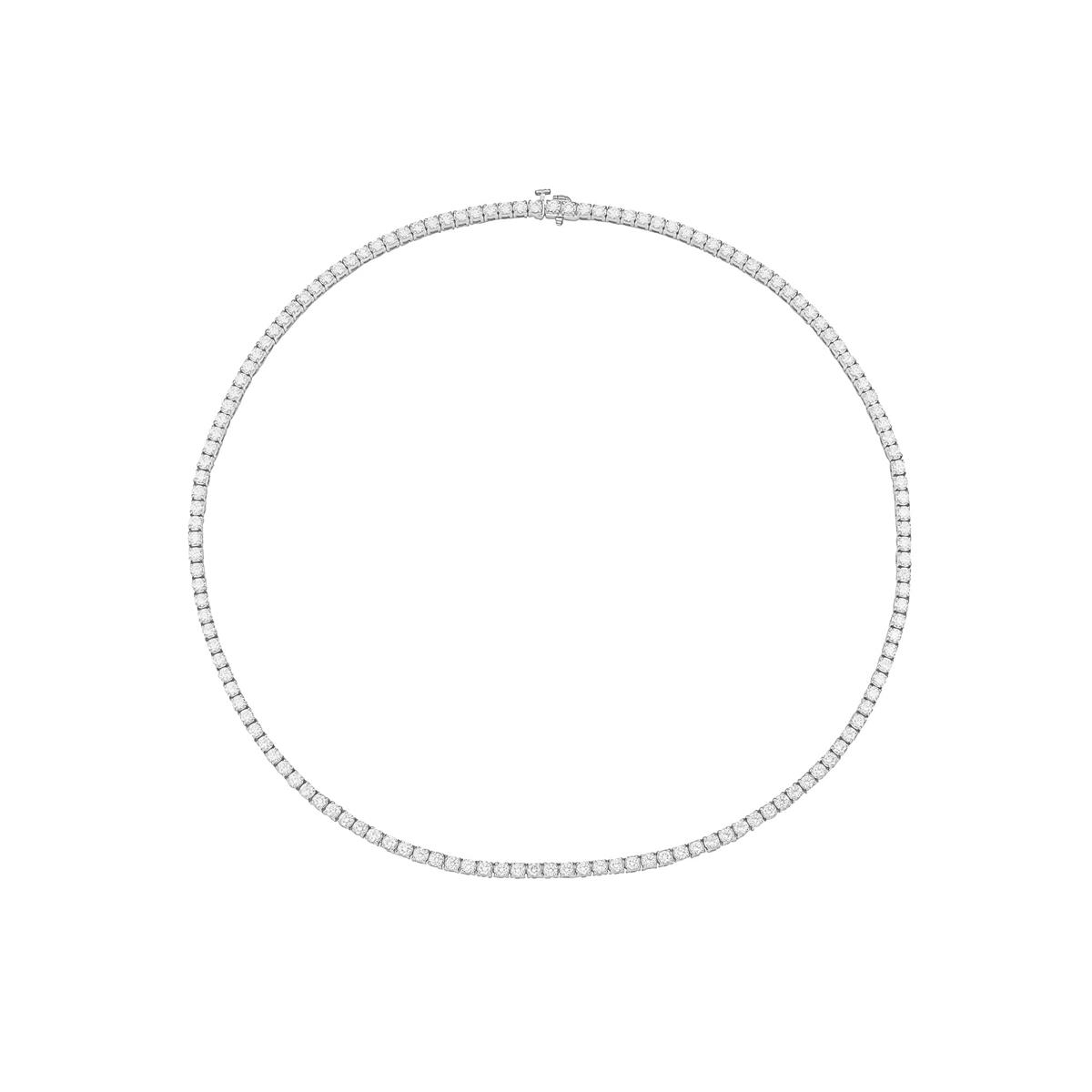 London Collection 14k White Gold Diamond Tennis Necklace 7.00cts