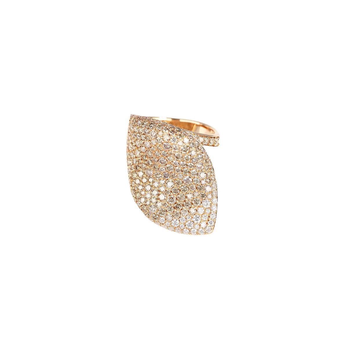 Pasquale Bruni Alelui  18k Rose Gold Diamond Leaf Ring
