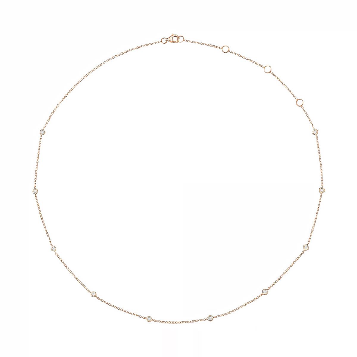 London Collection 14k Gold Diamond By The Yard Necklace