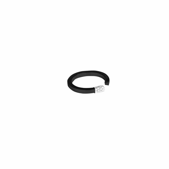 Pasquale Bruni Accendimi Black Titanium 18k White Gold Diamond Ring