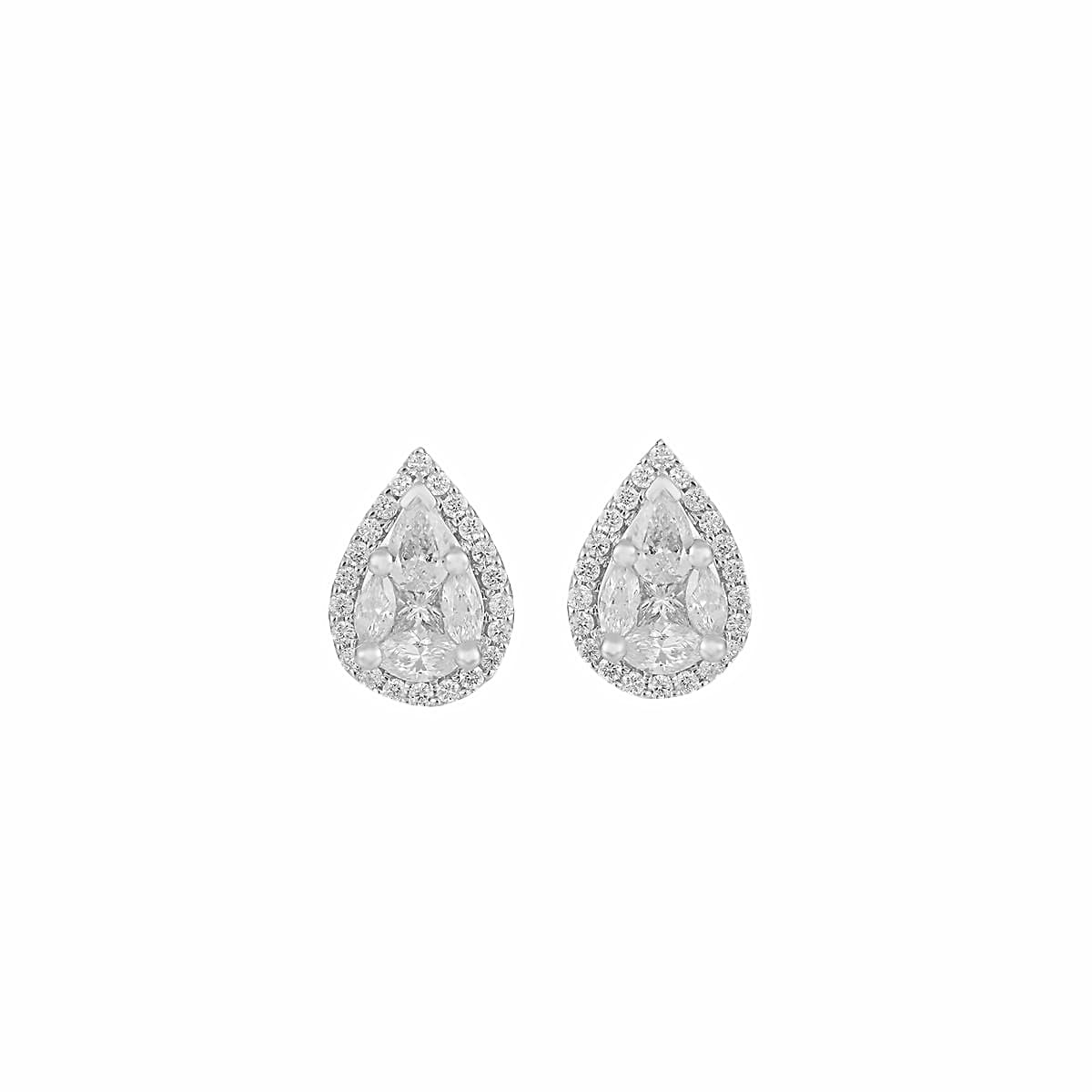 London Collection White Gold Diamond Mosaic Earrings