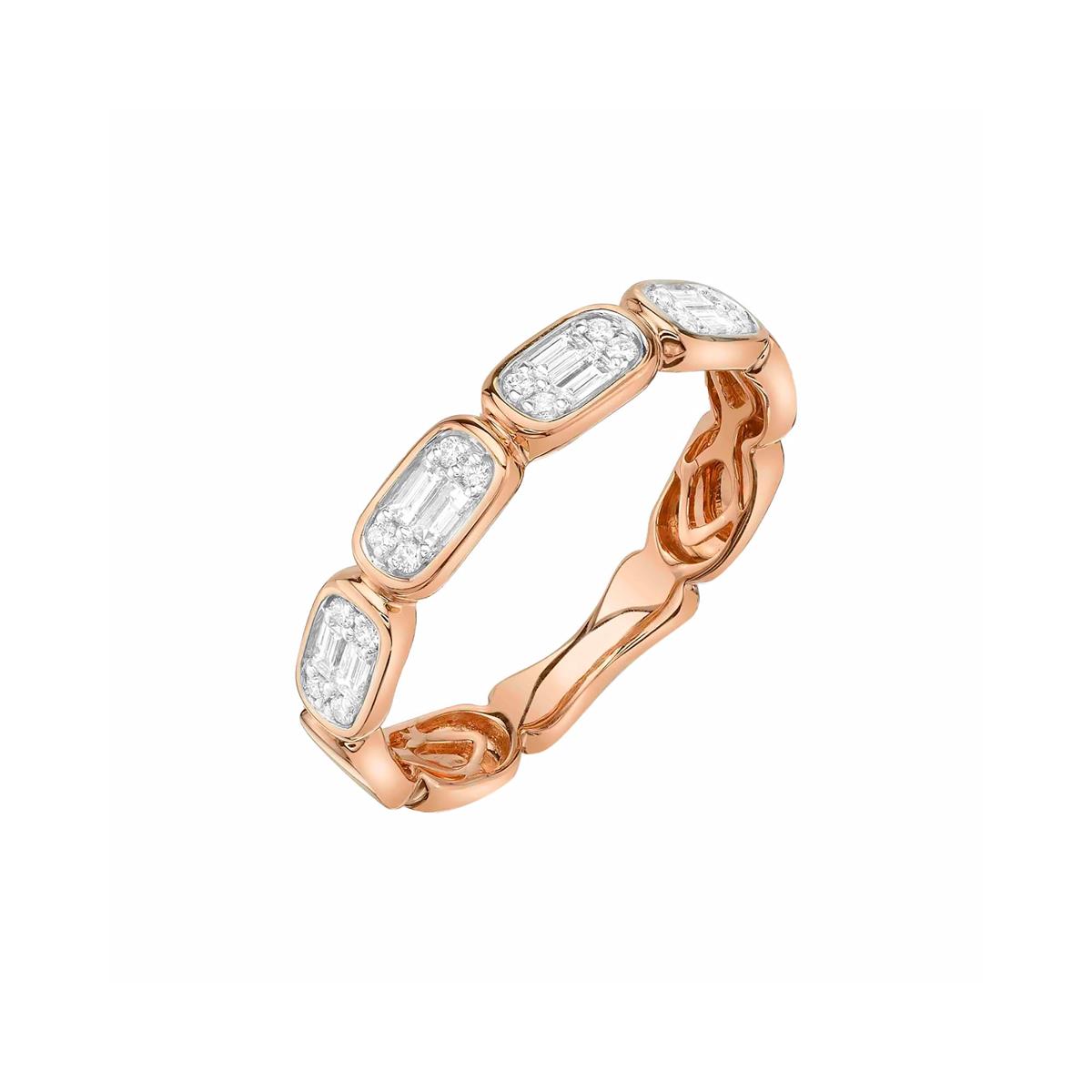 London Collection 14k Gold Mosaic Diamond Ring 