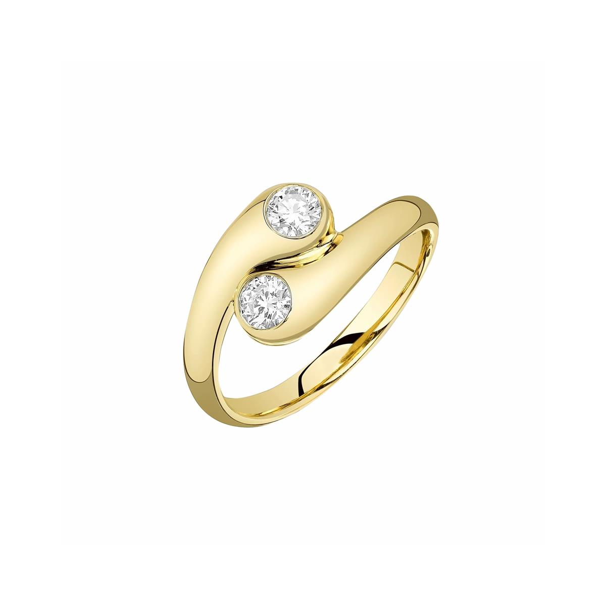 London Collection 14k Round Diamond Bypass Ring