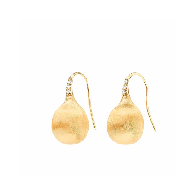 Marco Bicego Africa 18k Yellow Gold Diamond Satin Drop Earrings