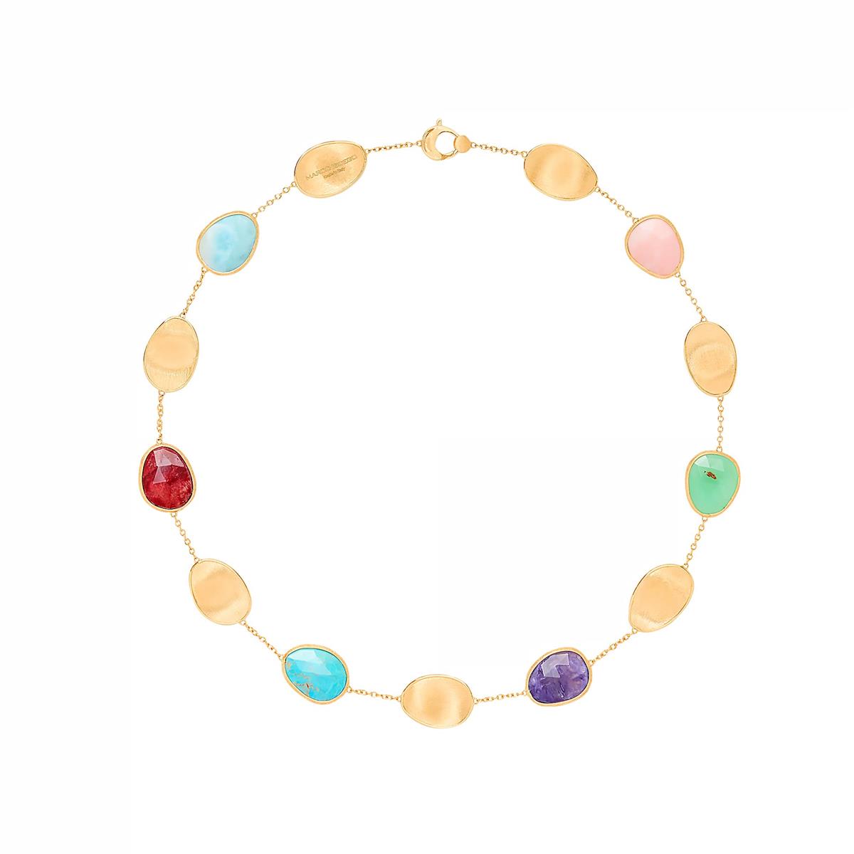 Marco Bicego Lunaria 18k Yellow Gold Mixed Stone Chain Necklace