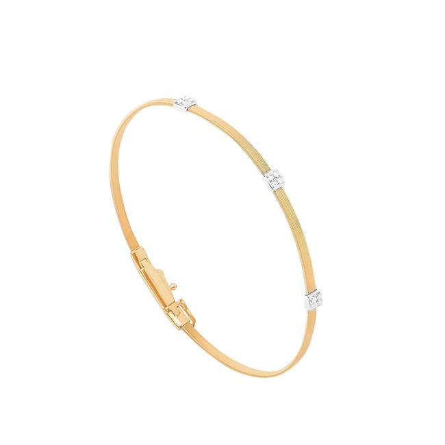 Marco Bicego Masai 18k Yellow and White Gold 3 Station Diamond Bracelet
