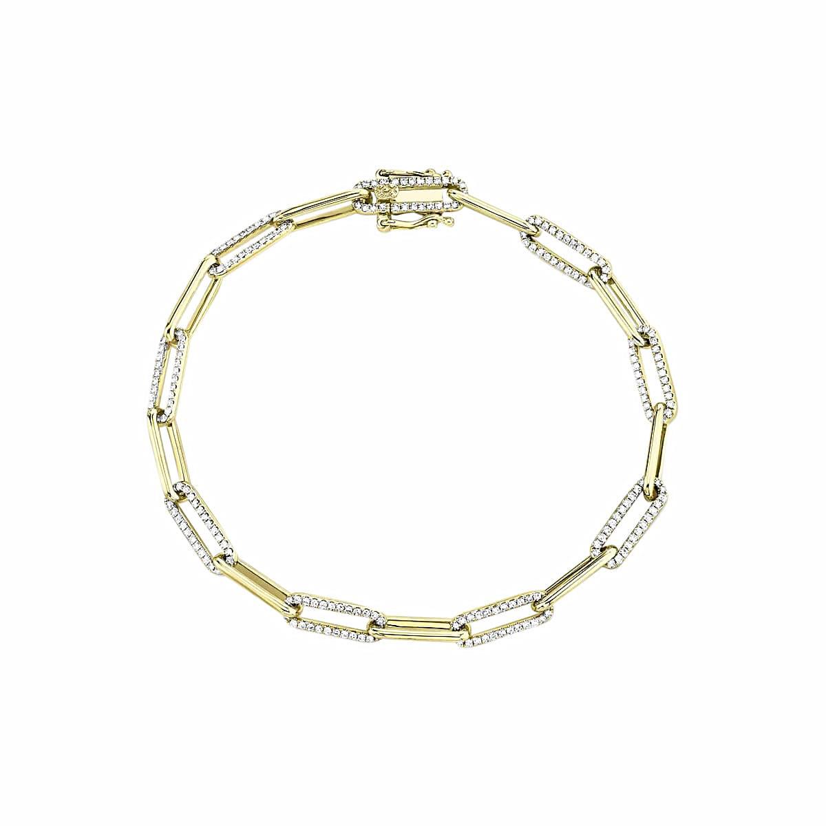 London Collection 14k Yellow Gold Diamond Link Bracelet
