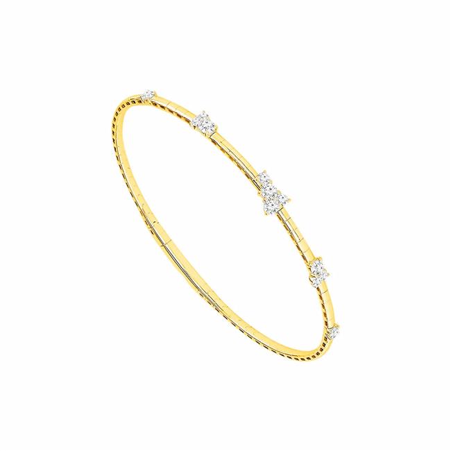 Flexie by London 14k Yellow Gold Confetti Diamond Bangle Bracelet