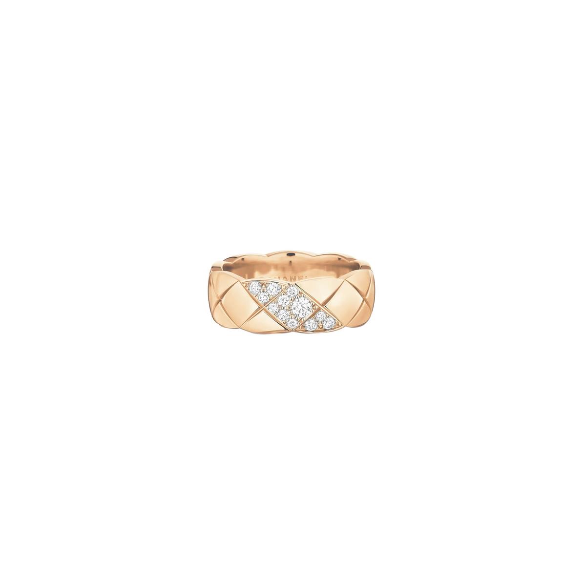CHANEL COCO CRUSH 18k Diagonal Diamond Ring