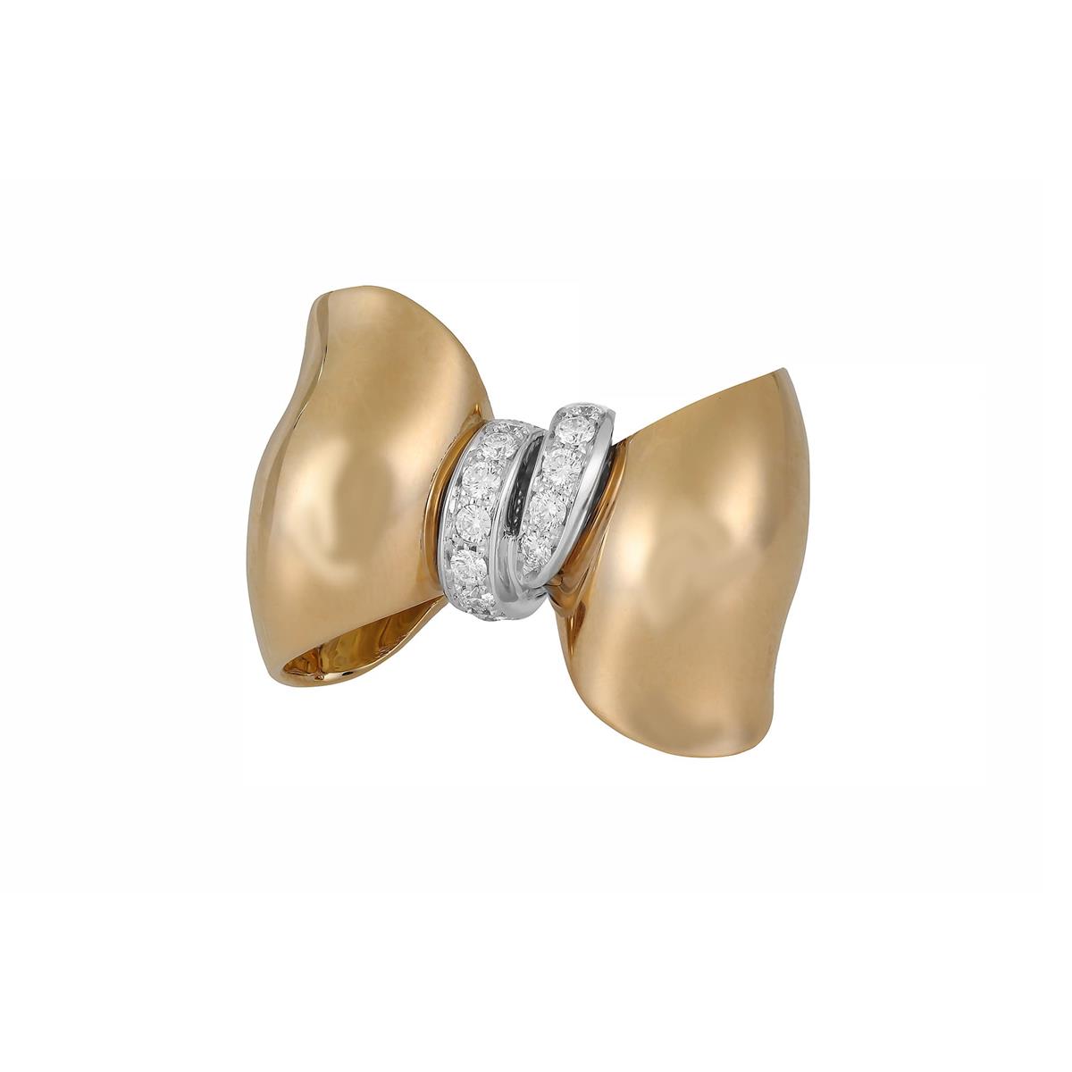 Leo Pizzo Two Tone Diamond Bow Ring