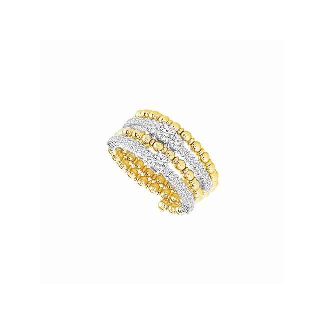 Flexie by London 14k Yellow and White Gold 4-Wrap Diamond Ring