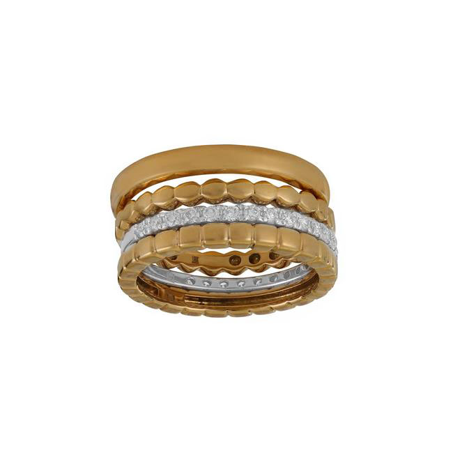 London Collection 14k Two Tone Diamond Stackable Band