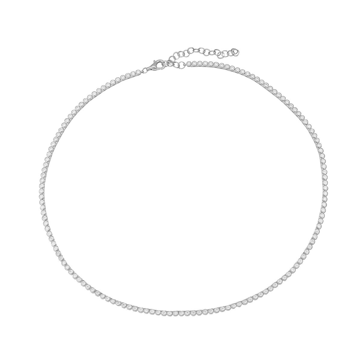 London Collection 14k Bezel Set Diamond Tennis Necklace