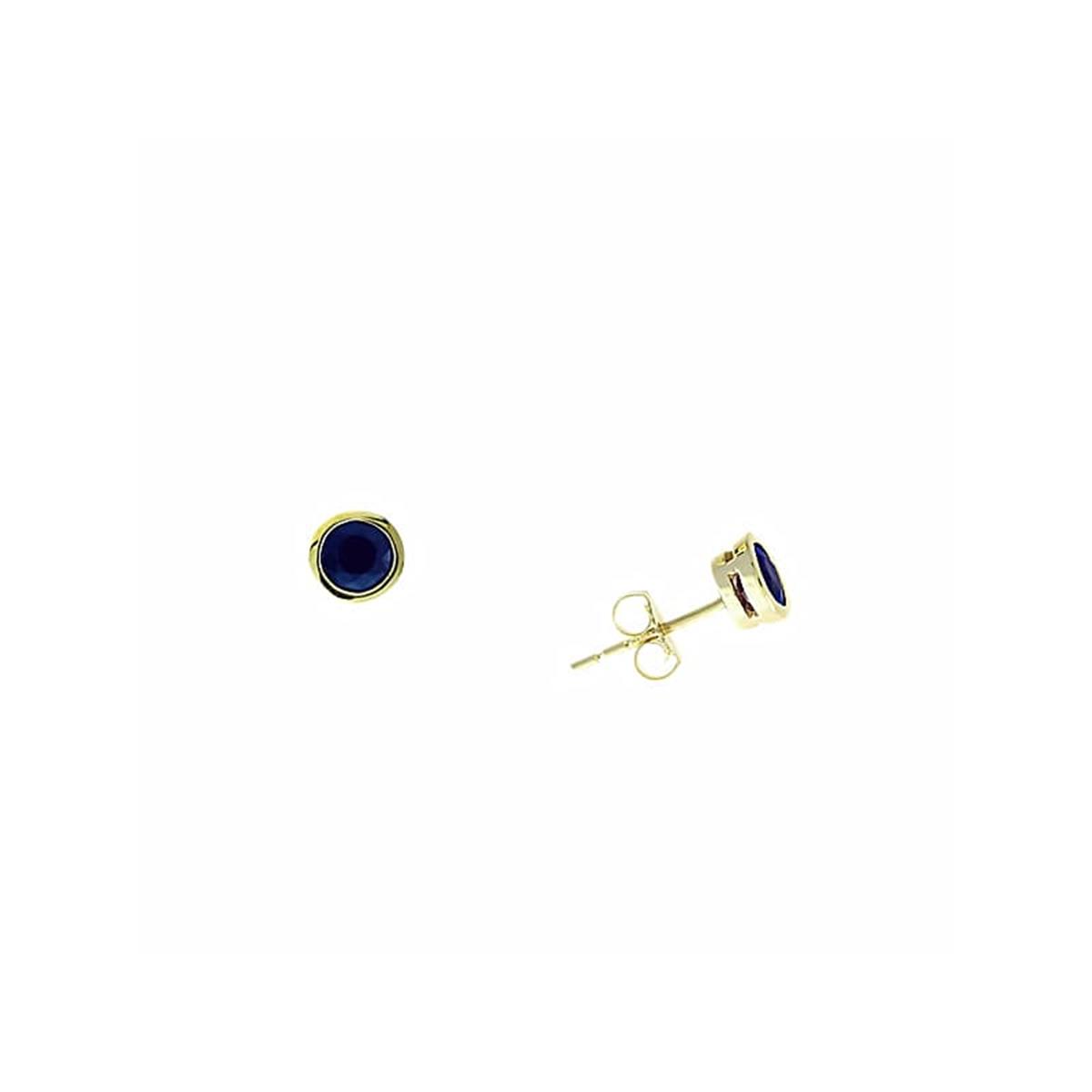 London Collection Yellow Gold Sapphire Stud Earrings
