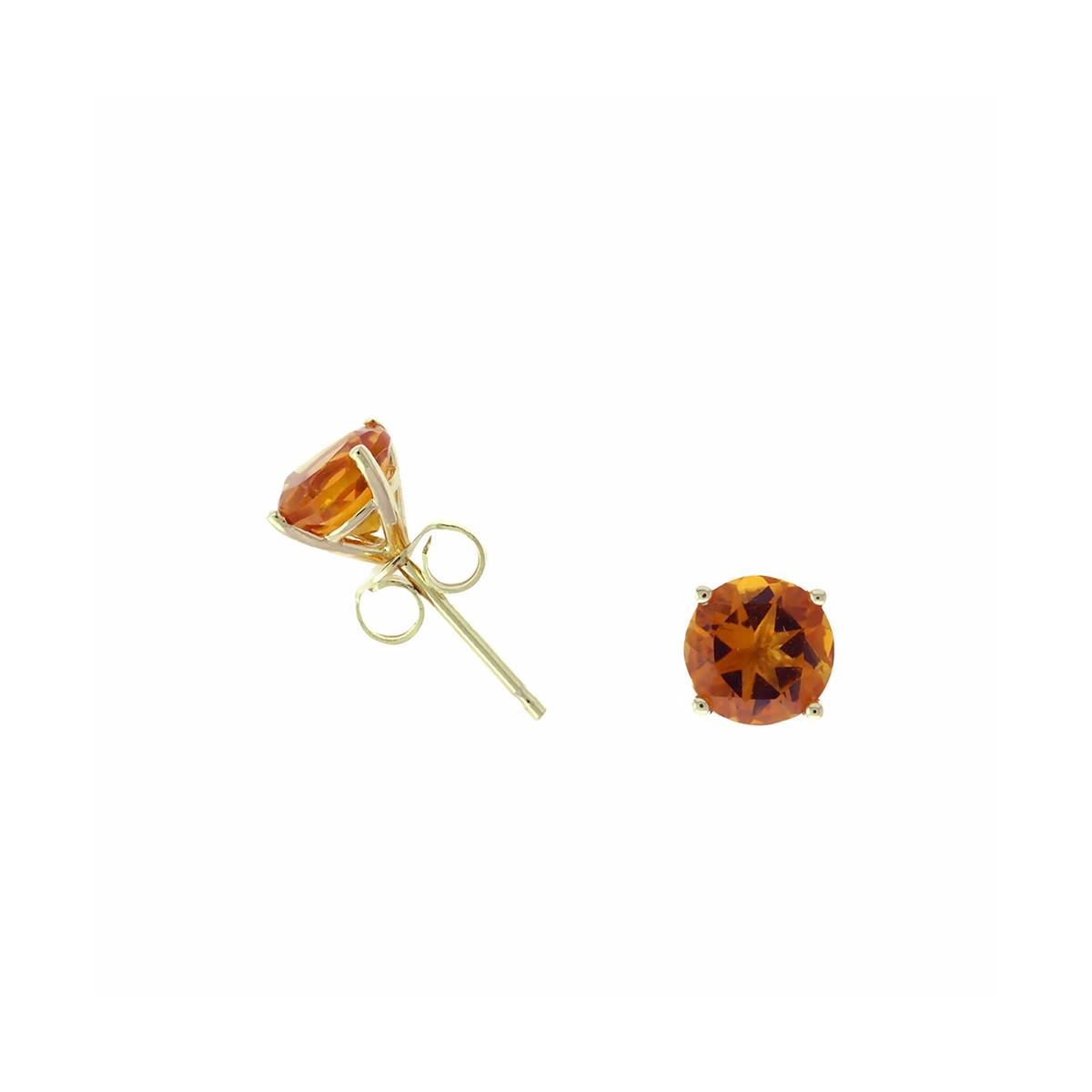 London Collection Yellow Gold Gemstone 4 Prong Stud Earrings