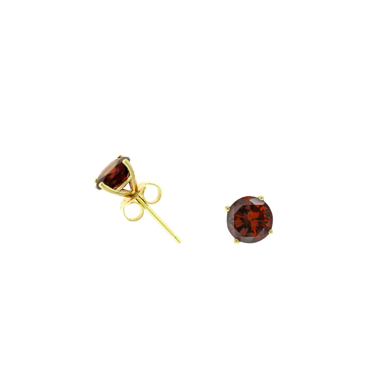 London Collection Yellow Gold Garnet Stud Earrings