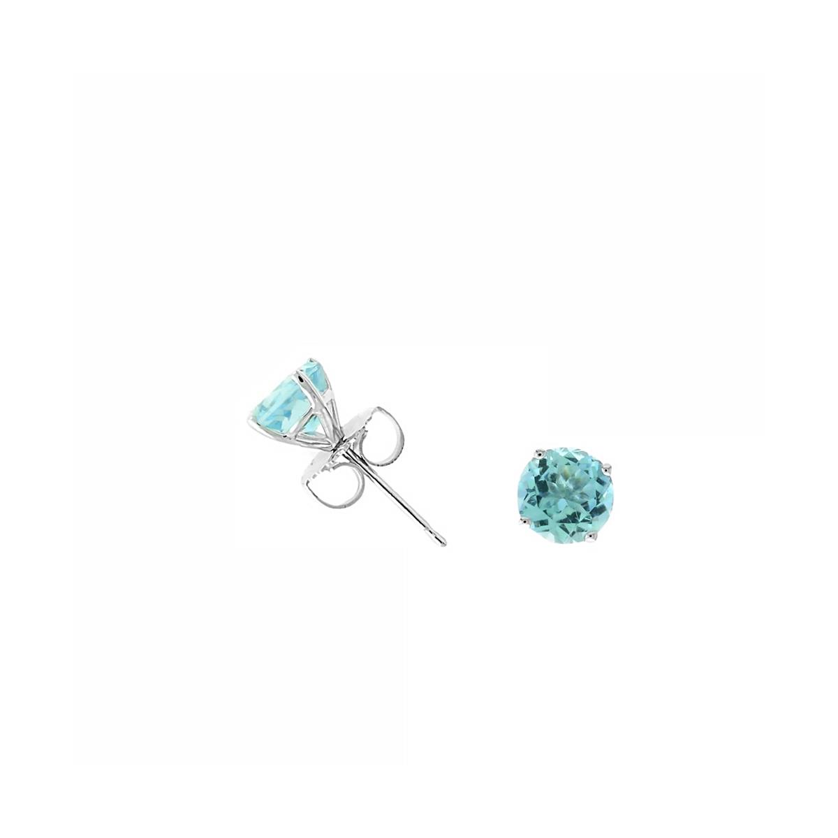London Collection White Gold Aquamarine Stud Earrings