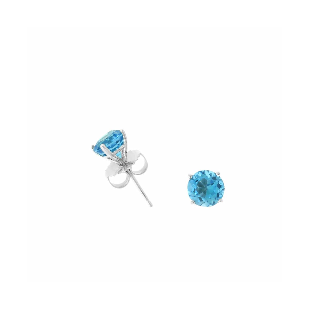 London Collection White Gold Blue Topaz Stud Earrings