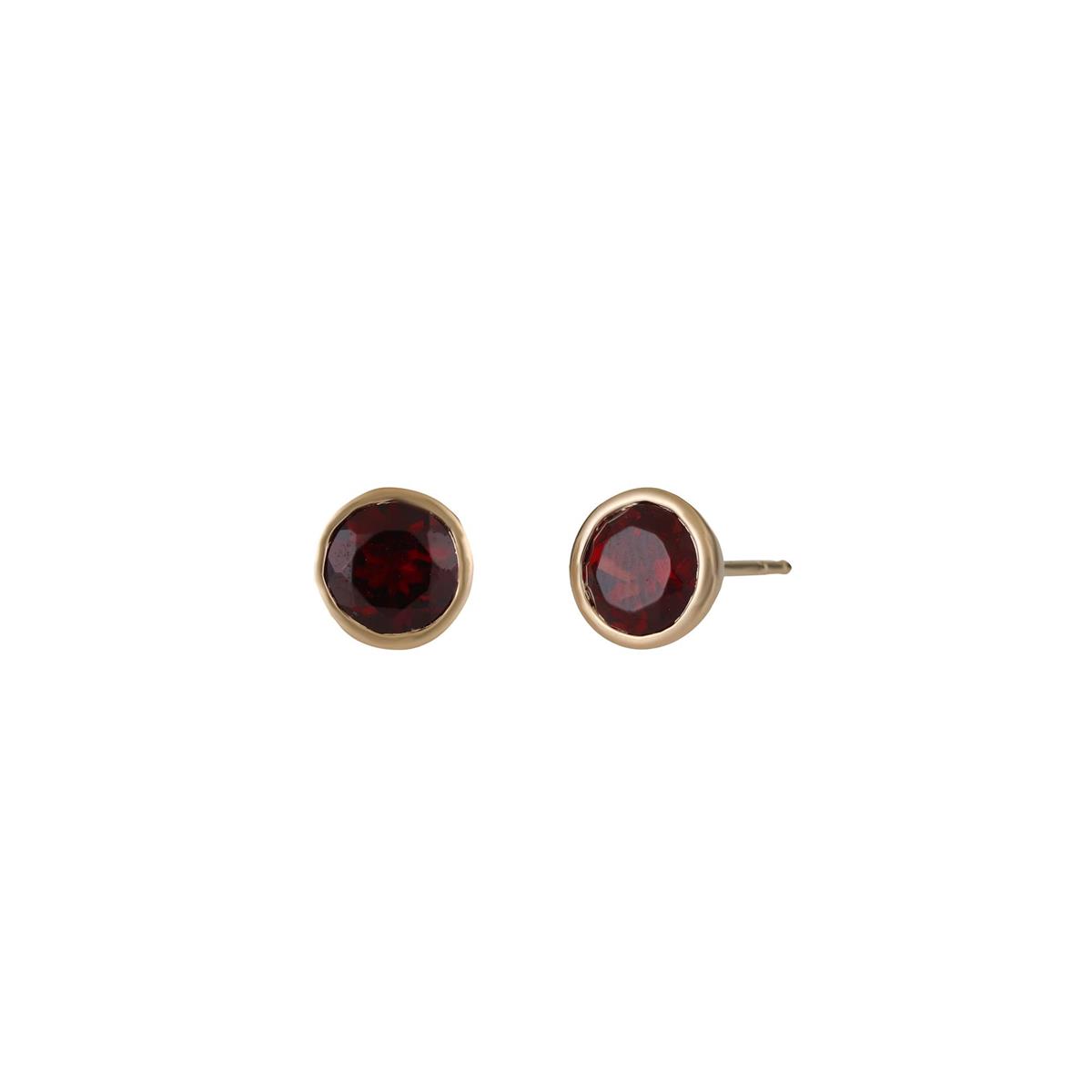 London Collection Yellow Gold Bezel Set Gemstone Stud Earrings