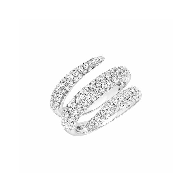 London Collection 14k White Gold Diamond Triple Wrap Ring