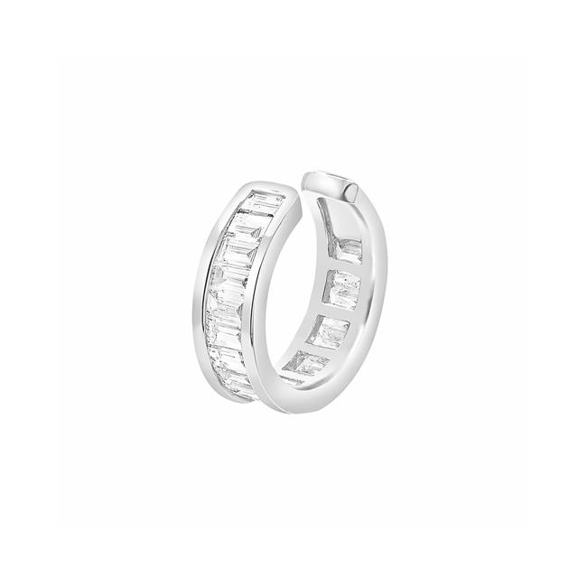 London Collection 14k White Gold Baguette Diamond Ear Cuff