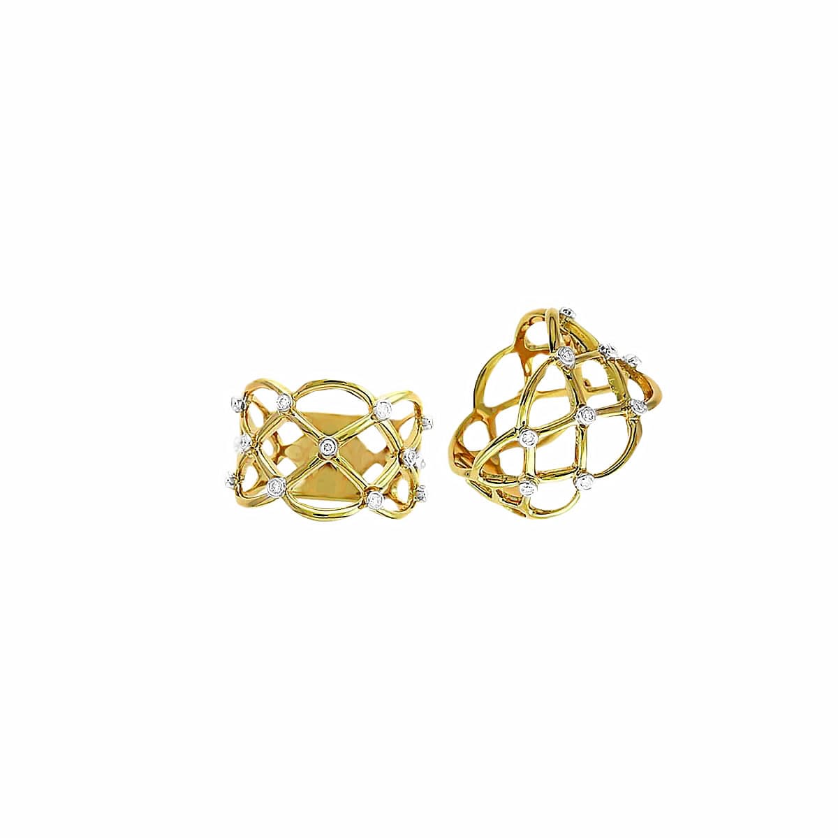 London Collection Yellow Gold Diamond Cage Ring